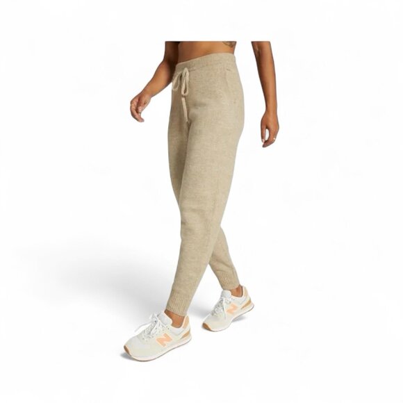 Calia by Carrie Underwood Sweater Knit Jogger Pants 1X Tan Neutral Pockets NWT - Picture 1 of 9